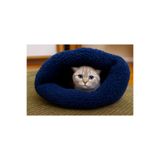 Quun Kedi köpek uyku tulumu yatak mavi velsoft şık tasarım box