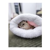 Quun Kedi köpek uyku tulumu yatak Pembe Beyaz velsoft şık tasarım box