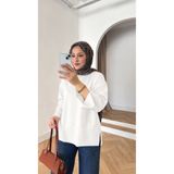 QUWİQ Kadın Kolları ve Eteği Yırtmaç Detaylı Tesettür Tunik