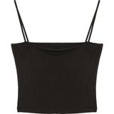 Quzu Askılı Crop Basic Atlet Siyah