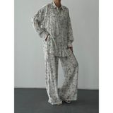 Quzu Batik Desenli Ekru Kadın Gömlek GML01755