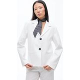 Quzu Çift Düğmeli Dikiş Detaylı Ekru Kadın Blazer Ceket CKT00882