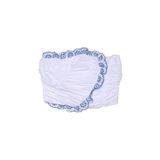 Quzu Drape Detaylı Straplez Büstiyer Bluz Beyaz