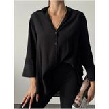 Quzu Kadın Kısa Kol Oversize Gömlek - 24Y11693 - Ekru