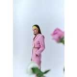 Quzu Kruvaze Crop Blazer Ceket Pembe Tarz Kadın Ceket