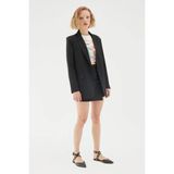 Quzu Oversize Siyah Kadın Blazer Ceket 50873
