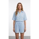 Quzu Transparan Oversize Mavi Kadın Gömlek GML02221 - Açık Mavi