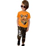 Quzucuk Kids Erkek Çocuk Kurt Figürlü Turuncu Kombin