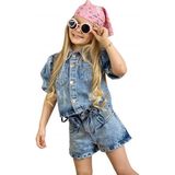 Quzucuk Kids Kız Çocuk Aksesuarlı Kot Şortlu Kombin