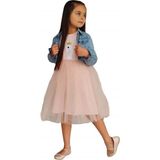 Quzucuk Kids Kız Çocuk Kuğu Figürlü Kot Ceketli Tütü Takım