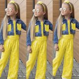 Quzucuk Kids Kız Çocuk Püskül Ceketli Sarı Tulum Takımı