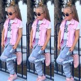 Quzucuk Kids Kız Çocuk Yelekli Pembe Spor Takım