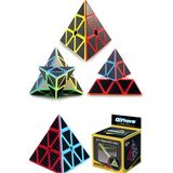 Qy Fiber Karbon Pyramid Pyraminx Küp Hızlı Rübik Zeka Sabır Küpü - Pembe
