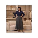 QYA Clothing ANNE LASTİKLİ BÜYÜKBEDEN PENYE ETEK KRİSTAL KUMAŞ