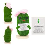 qyqkfly Mini Sevimli Komik Duygusal Salamura Zihinsel Destek Turşu Salatalık Tavşan Yaratıcı Örme Hayvan Tutma Kartı Tığ İşi Paskalya Doğum Günü Noel Kız Hediye (Pickle 11)