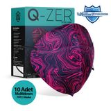 Qzer Fuşya Desenli FFP2 N95 10'lu Maske