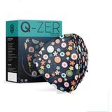 Qzer Lacivert Çiçek Desenli Ffp2 N95 Maske Meltblown Katmanlı - 100 Adet