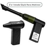 R-400 Mini Şarjlı Hava Üfleyici Ve Vakumlu El Süpürgesi - 110.000 Rpm Güçlü Motor, Led Işıklı, 2'Si 1 Arada