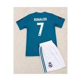 R.e.a.l M.a.d.r.idd 2017/18 Sezonu Cristiano Ronaldo Deplasman Çocuk Forması 2'Li Set (Turkuaz)