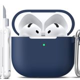 R-fun AirPods 4 ve AirPods 5 için Silikon Kılıf, Gece Mavisi | Apple AirPods 4 ve AirPods 5 ile uyumlu, Anahtarlık ve Temizleyici Kiti içerir, Kablosuz Şarjı Destekler