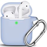 R-fun AirPods Kılıf Kapak, Kadın Erkek için Anahtarlık ile Yumuşak Silikon Koruyucu Kapak Apple AirPods 2. 1. Nesil Şarj Kılıfı, Ön LED Görünür - Gök Mavisi