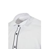 R-Germen Beyaz Damatlık Ata Yaka Şeritli Slim Fit Gömlek