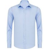 R-Germen Erkek 2468589654141MAT Saten Slim Fit Gömlek - 05M-Mavi