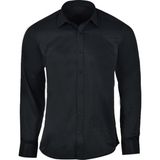 R-Germen Slim Fit Mikro Saten Erkek Spor Gömlek - 02S-Siyah