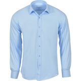 R-Germen Slim Fit Mikro Saten Erkek Spor Gömlek - 4XL - Buz Mavi