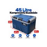 R LINE RL- 45 Litre Taşınabilir portatif Araç İÇİ Buzdolabı KOMPRESÖRLÜ 12/24 Volt