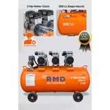 R.M.D KOMPRESÖR 100 Lt Hava Kompresörü Sessiz ve Yağsız S750X3