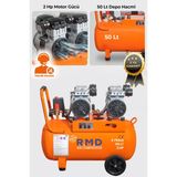 R.M.D KOMPRESÖR 50 Lt Hava Kompresörü Sessiz ve Yağsız S750X2