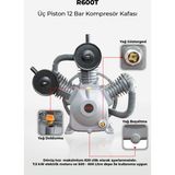 R.M.D KOMPRESÖR Üç Piston 12 Bar Kompresör Kafası R600T