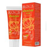 R.O.C.S. 74 gr Junior 6-12 Yaş Meyveli Gökkuşağı Tadında Florürsüz Çocuk Diş Macunu