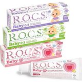 R.O.C.S. Baby 0-3 Yaş Diş Macunu Florürsüz (Yutulabilir) Karma Set - 35ml (3 Adet)