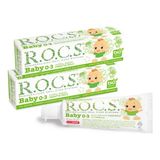 R.O.C.S. Baby Diş Macunu Papatya Özlü 45 gr x 2 Adet Organik ve Florürsüz Bebekler İçin