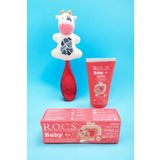 R.O.C.S. ROCS İNEK Baby Komple Ağız Bakım Seti - Bebek Diş Macunu + Bebek Diş Fırçası + Flipper Saklama Kabı