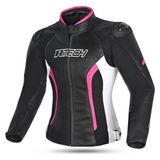 R-Tech Chaqueta Piel Tom Rider Lady Motosiklet Mont L Beden Gri / Pembe - Siyah