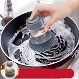 Raakmadezanmir 1 Adet Deterjan Hazneli Bulaşık Yıkama Teli Hazneli Mutfak Banyo Lavabo Yıkama Fırçası - Çok Renkli
