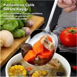 Raakmadezanmir 1 Adet Paslanmaz Çelik Servis Sunum Kaşığı - Beyaz