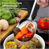 Raakmadezanmir 2 Adet Paslanmaz Çelik Servis Sunum Kaşığı Servis Kaşığı - Beyaz