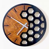RaaWood Petek Model Modern Duvar Saati - Minimalist Ev ve Ofis Hediyesi - Sessiz Çalışan Dekoratif Tasarım Saat - 38.5 cm Özgün El Yapımı Ürün