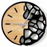RaaWood/Modern Ahşap Duvar Saati - Minimalist Geometrik Tasarım - Sessiz Çalışan Dekoratif Saat - Ev ve Ofis Hediyesi - Özgün El Yapımı Tasarım