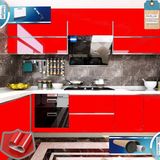 Rabadon Kendinden Yapışkanlı Parlak Kırmızı Mutfak Banyo Dolap Tezgah Masa Kaplama Folyosu - 120 x 500 cm