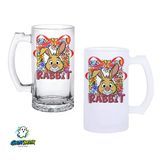 Rabbit Kulplu Bira Bardağı Buzlu Veya Şeffaf Seçenekli 0342