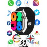 Rabbit Store Akıllı Saat Konuşma Özellikli Watch 9 Pro 45MM Amoled Ekran - 45 mm - Siyah
