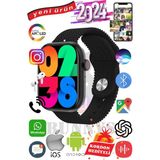 Rabbit Store Akıllı Saat Watch 9 MAX+2024 45MM Kordon Hediyeli Amoled Ekran - 45 mm - Siyah - Siyah