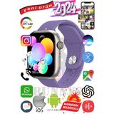 Rabbit Store Omix X600 Nfc Uyumlu Akıllı Saat Watch 9 MAX+2024 45MM Kordon Hediyeli Amoled Ekran - 45 mm - Mor