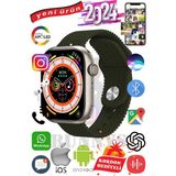 Rabbit Store Xiaomi Redmi Note 7 Uyumlu Akıllı Saat Watch 9 MAX+2024 45MM Kordon Hediyeli Amoled Ekran - 45 mm - Yeşil