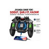 Rabbit Tech Cep Telefonu Oyun Konsolu Soğutma Fanlı Standlı Pubg Ateş Tetik Gamepad Joystick PUBG Tetik Soğutucu